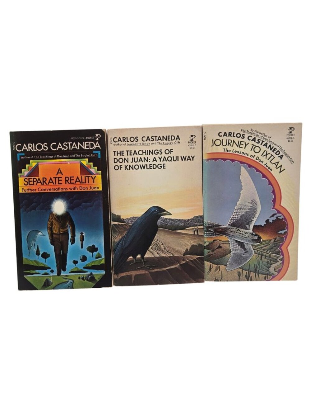 Carlos Castaneda Paperback Book Lot Of 3 Vintage 1970s Teachings Of Don Jaun
